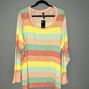 Torrid Sleep Shirt Womens 3X Stripe Lightweight Hacci Long Sleeve Lounge Top